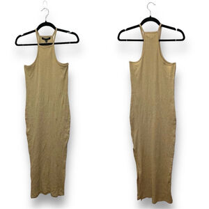 New Look Womens Sleeveless Beige Maxi Tank Dress Sz‎ M Summer Beach Y2K Bodycon